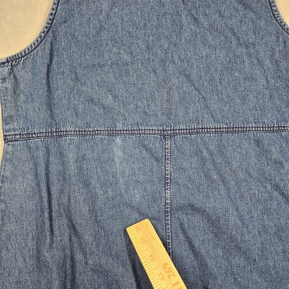 Vintage Erika Denim Dress Womens Large Jumper Blue Floral Modesty 90s Prairie - Picture 11 of 16